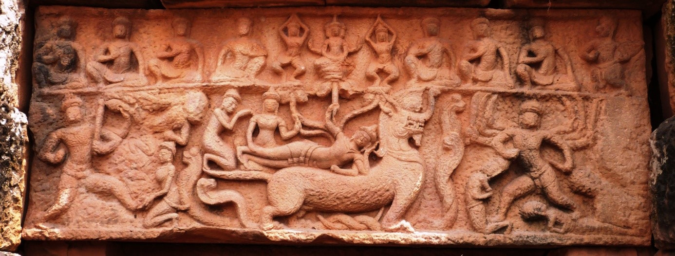 Birth of Brahma lintel at West Prasat Sneung