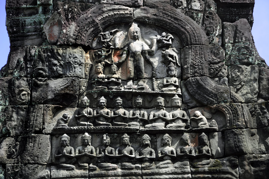 well-preserved lintel depicting the Mahayana Buddhist saviour Lokeshwara