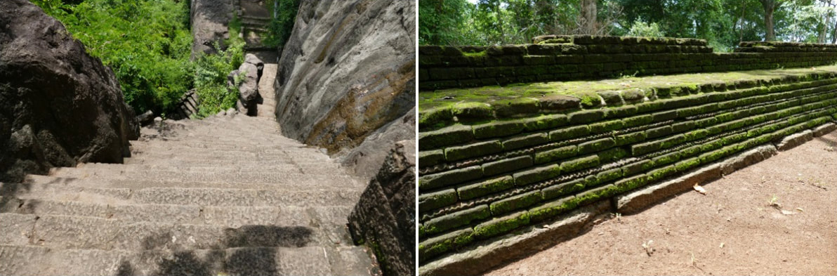 Dambadeniya Felsenfestung – Treppenaufgang und Grundmauern der Festungsanlagen