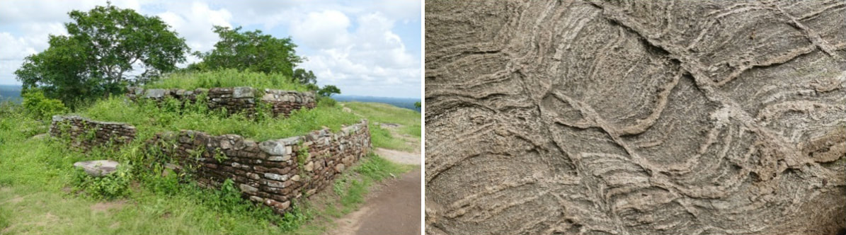 Yapahuwa – unvollendeter oder zerstörter Stupa und felsige Bodenstruktur