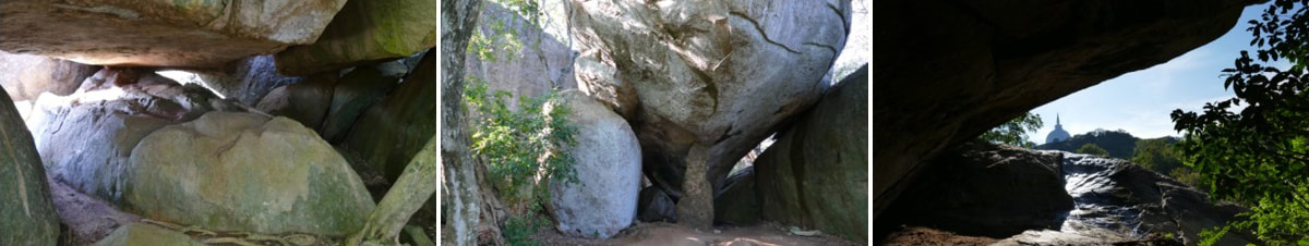 Mihintale: Felsen, Höhlen, Felsüberhänge in der Nähe der Kantaka Stupa