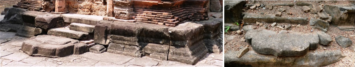 Preah Ko Tempel: Stufe an einem Prasat  &  Bakong Tempel: Stufe an einem Satelliten-Tempel