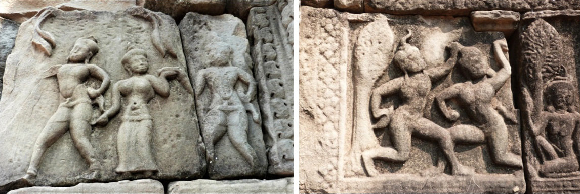 Bild 15 & 16: Baphuon Tempel – Sita und Rama im Wald 