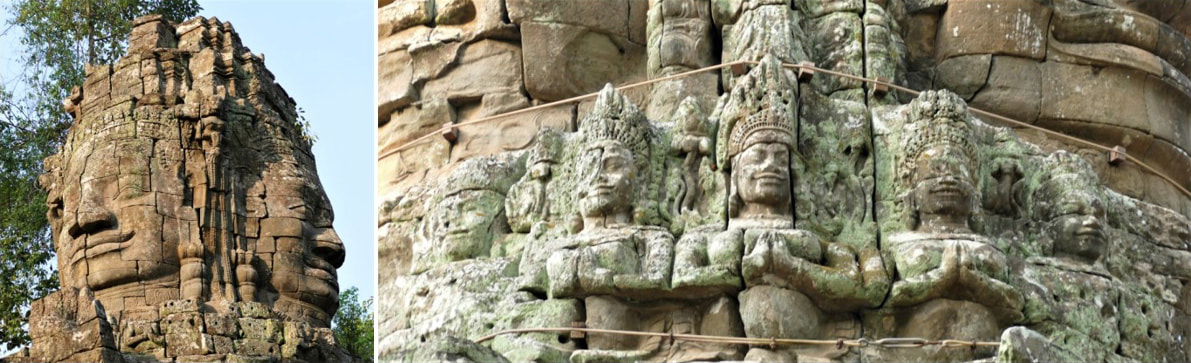 Nord-Gopuram: Turmaufbau; West-Gopuram: Figurengruppe unterer Turmbereich