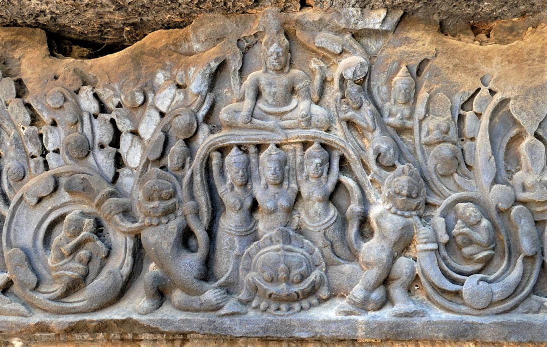 Bild 13.1.: Ta Prohm Tempel – Türsturz der Bibliothek Nord (Ausschnitt von Bild 13)