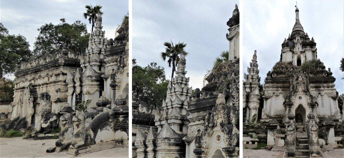 Bild 9, 10 & 11: Thiri Muni Pagoda – Zwischenbau mit Pagodendach