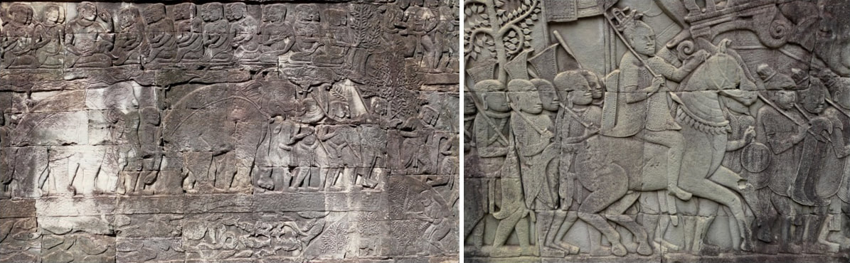 Tier-Reliefs am Bayon Tempel Bild 4 & 5