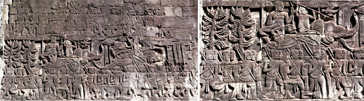 Tier-Reliefs am Bayon Tempel Bild 6 & 7