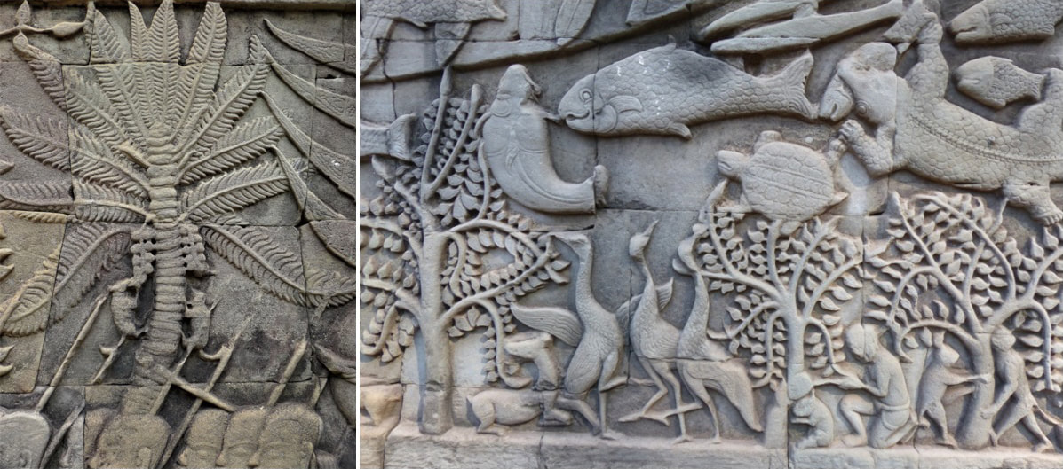 Tier-Reliefs am Bayon Tempel Bild 8 & 9