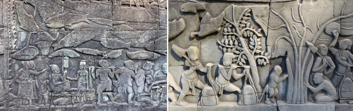 Tier-Reliefs am Bayon Tempel Bild 28 & 29