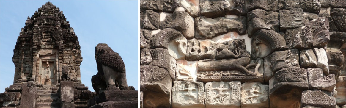III.7 & III.8 Prasat Bakong Südseite – Vishnu auf Ananta (Anantashayin)
