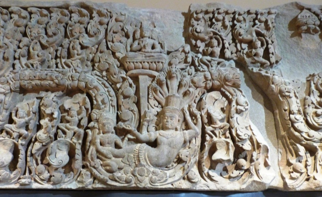 III.11 Prasat Preah Pithu (Tempel U) – Lintel: Vishnu Anantashayin