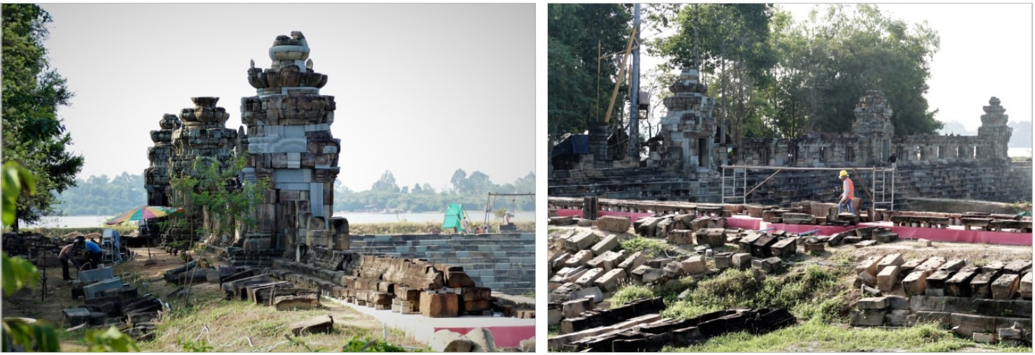 West Mebon Tempel: Ost-Mauer, Nord-West-Ansichten