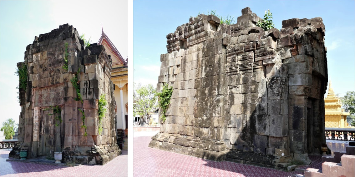 Bild 2 & 3: Yeay Pow Tempel in zwei Ansichten: West- und Südostansicht